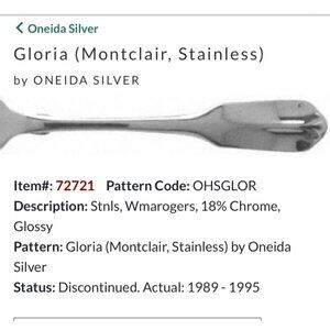 Oneida Silver Gloria Montclair Stainless Steel Table Knife Set Of 6